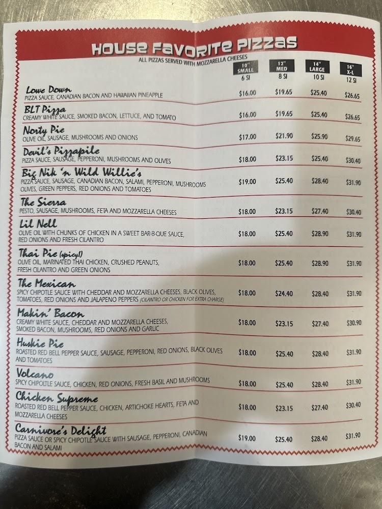 Nik-N-Willie's Pizza-n-Subs Menu image 1