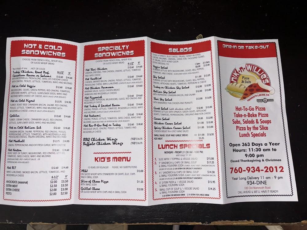 Nik-N-Willie's Pizza-n-Subs Menu image 2