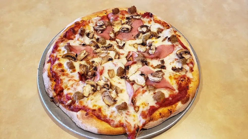 Three Toping 10 Pizza Mushrooms Canadian Bacon Italian Sausage